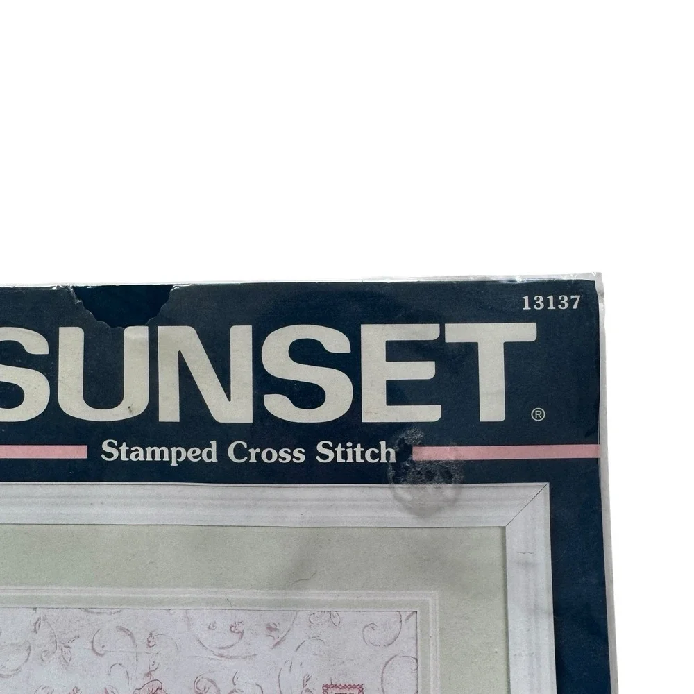 Sunset Stamped Cross Stitch Kit - Rose Reflection - NIP pillow or picture floral